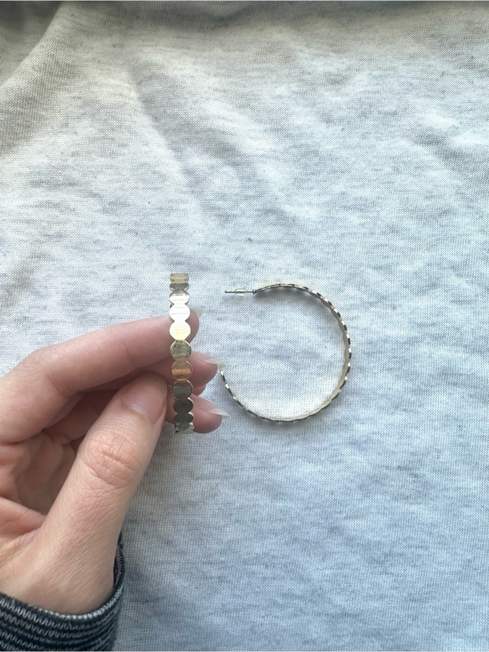 Gold Scalloped Hoop Earrings - Women Jewelry